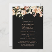 ブラックフォーマルフローラ王室のウェディング 招待状 (正面)