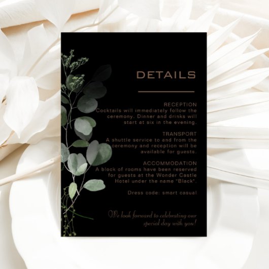 ブラックフォーマルユミニマルーカリ結婚の詳細 エンクロージャーカード