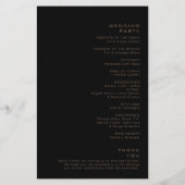 ブラックフォーマルユミニマルーカリ結婚式 プログラム (裏面)