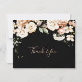 ブラックフォーマル王室のフローラフラ結婚ット サンキューカード (正面)