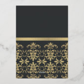 ブラックフォーマル金ゴールドダマスククラシックイベント 箔招待状 (裏面)