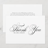 ブラックフォーマル フロリッシュ スクリプト 結婚式 サンキューカード (正面/裏面)