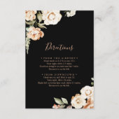ブラックフォーマル ロイヤル フローラル ウェディング ディレクションズ エンクロージャーカード (正面)