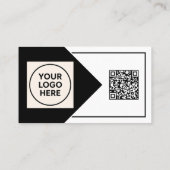 ブラックフォーマルQRコードプロフェッショナル企業のモダン 名刺 (裏面)