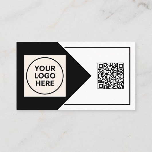 ブラックフォーマルQRコードプロフェッショナル企業のモダン 名刺 (裏面)