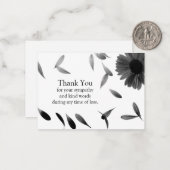 ブラックフォールディング花びらサンキューカード ノートカード (正面/裏面インサイチュ)