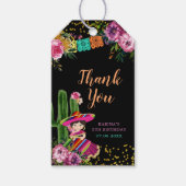 ブラックフカラフルィエスタフローラ誕生日サンキュー ギフトタグ (正面)