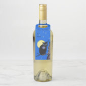 ブラックフクロウツリーブランチイエロームーンスターズブルースカイ ボトルネックタグ (ボトル)