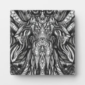 ブラックフクロウ顔体葉書 フォトプラーク (正面)