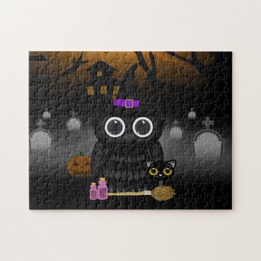 ブラックフクロウ魔女 ジグソーパズル (横)