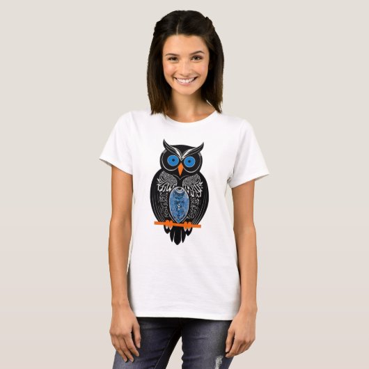 ブラックフクロウTシャツ Tシャツ (正面フル)