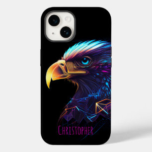 ブラックフチュリスティックのネオンイーグル Case-Mate iPhone 14ケース