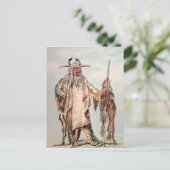 ブラックフットのインドのPe Toh小便キス、ワシの肋骨 ポストカード (スタンド正面)