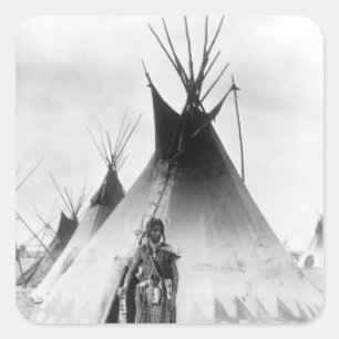 ブラックフットの勇敢、カルガリーの近くで、アルバータ1889年 スクエアシール