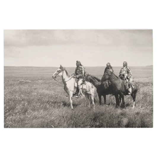 ブラックフットの首長三人ポスター メタルプリント (正面)