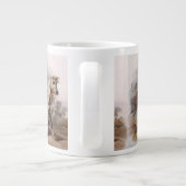 ブラックフットインディアンオンアラビアンホース追跡中 ジャンボコーヒーマグカップ (裏面)