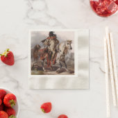 ブラックフットインディアンオンアラビアンホース追跡中 縁ありカクテルナプキン (インサイチュ)