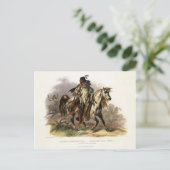 ブラックフットインディアンオン乗馬、プレート19 from Vol ポストカード (スタンド正面)