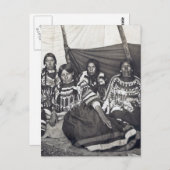 ブラックフットインディアンレディースヴィンテージステレオビュー ポストカード (正面/裏面)