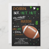 ブラックフットボールボーイズ誕生日招待状 招待状 (正面)