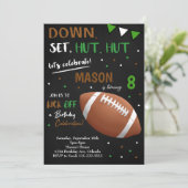 ブラックフットボールボーイズ誕生日招待状 招待状 (スタンド正面)