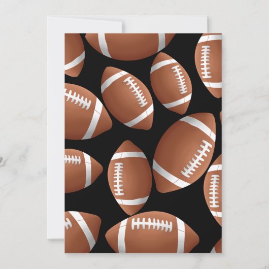 ブラックフットボールボーイズ誕生日招待状 招待状 (裏面)