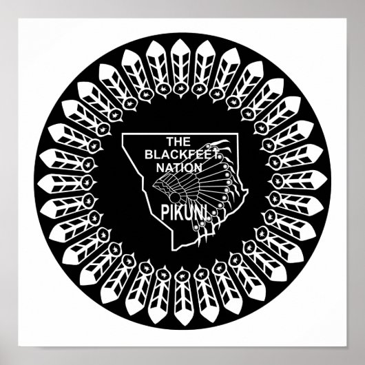 ブラックフット国旗 ポスター (正面)