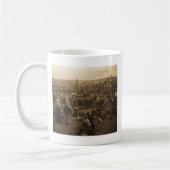 ブラックフット族(セピア色)の選択のダンス コーヒーマグカップ (左)