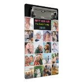 ブラックフモダンァミリーフォトコラージュカスタム文字 ミニクリップボード (アングル)