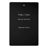 ブラックフモダンァミリーフォトコラージュカスタム文字 ミニクリップボード (裏面)