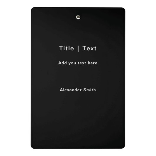 ブラックフモダンァミリーフォトコラージュカスタム文字 ミニクリップボード (裏面)