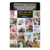 ブラックフモダンァミリーフォトコラージュカスタム文字 ミニクリップボード (正面)