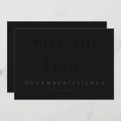 ブラックフモダンラッ日付カードの保存 セーブザデート (正面/裏面)