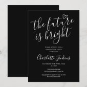 ブラックフューチャーはブライトスクリプト 卒業パーティー 招待状 (正面/裏面)