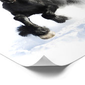 ブラックフライアシアンホース雪デコッペプリント ポスター (角)