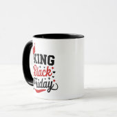 ブラックフライデーの王冠タイポグラフィ マグカップ (正面左)