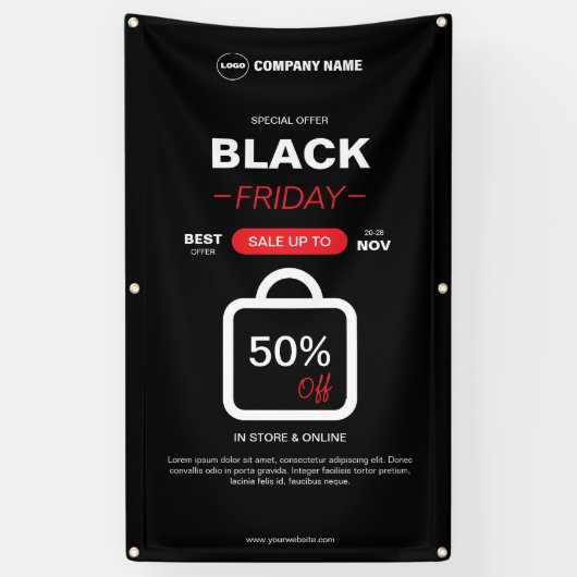 ブラックフライデーカスタムロゴバナー 横断幕 (縦)