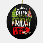 ブラックフライデーショッピングチームクリスマストインデナー セラミックオーナメント (左)