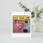 ブラックフライデーショッピングユーモアポストカード シーズンポストカード (スタンド正面)