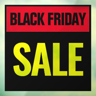 ブラックフライデーシンプルセールRed & Yellow ウィンドウサイン