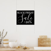 ブラックフライデーセールのサイン、小売販売の20%オフ ポスター (キッチン)