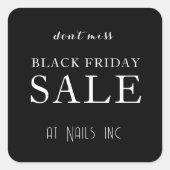 ブラックフライデーセールのシール白黒小売 スクエアシール (正面)