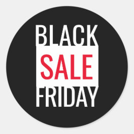 ブラックフライデーセール白黒レッド ラウンドシール
