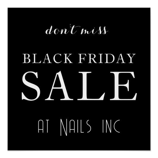 ブラックフライデーセール白黒赤ミニマル小売 ポスター (正面)
