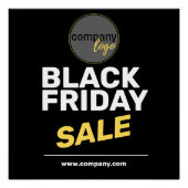ブラックフライデーセール黄色の会社独自のロゴサイト ポスター (正面)