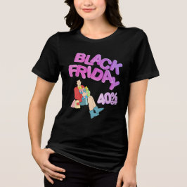 ブラックフライデーセール | 大胆な女性用ブラックTシャツ トライブレンドTシャツ