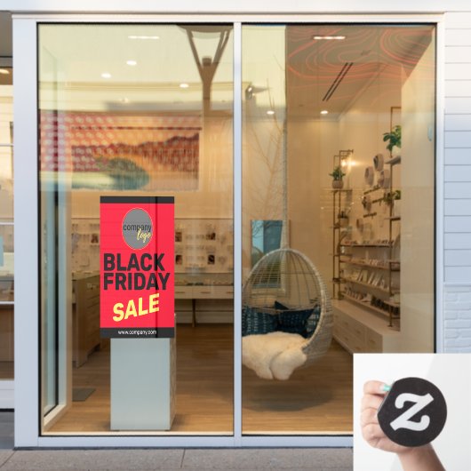 ブラックフライデーセール 赤 黄色 ビジネス ロゴ ウィンドウサイン (店舗窓)