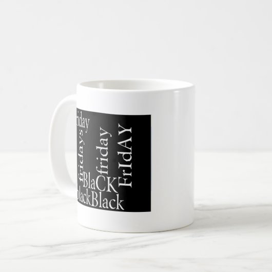 ブラックフライデーデザイン コーヒーマグカップ (正面左)