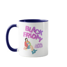 ブラックフライデーマグ - ブルー&ホワイト コーヒーカップ | 40% オフ
