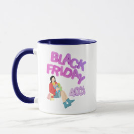 ブラックフライデーマグ - ブルー&ホワイト コーヒーカップ | 40% オフ